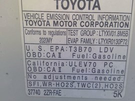 2020 COROLLA, WHITE, LE, 1.8L, AT,   Z25095